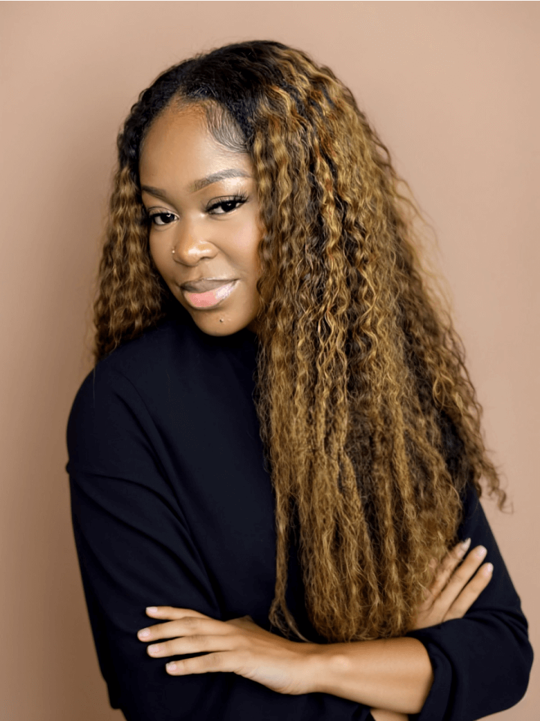 #FB30 Brown Balayage Highlight 4Pcs Jerry Curly Human Hair Bundles