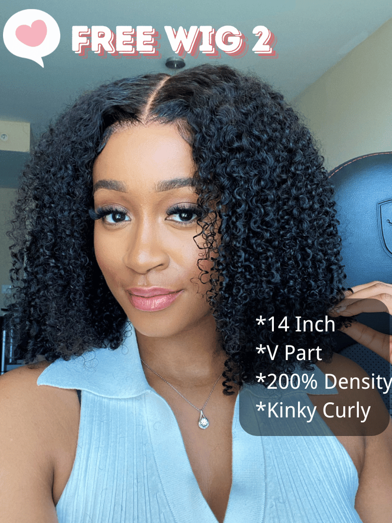 BOGO 7x5 ByeBye-Knots Pre-Cut Glueless Lace Invisible Knots Black With Blonde Highlights Body Wave Human Hair Wig 150% Density