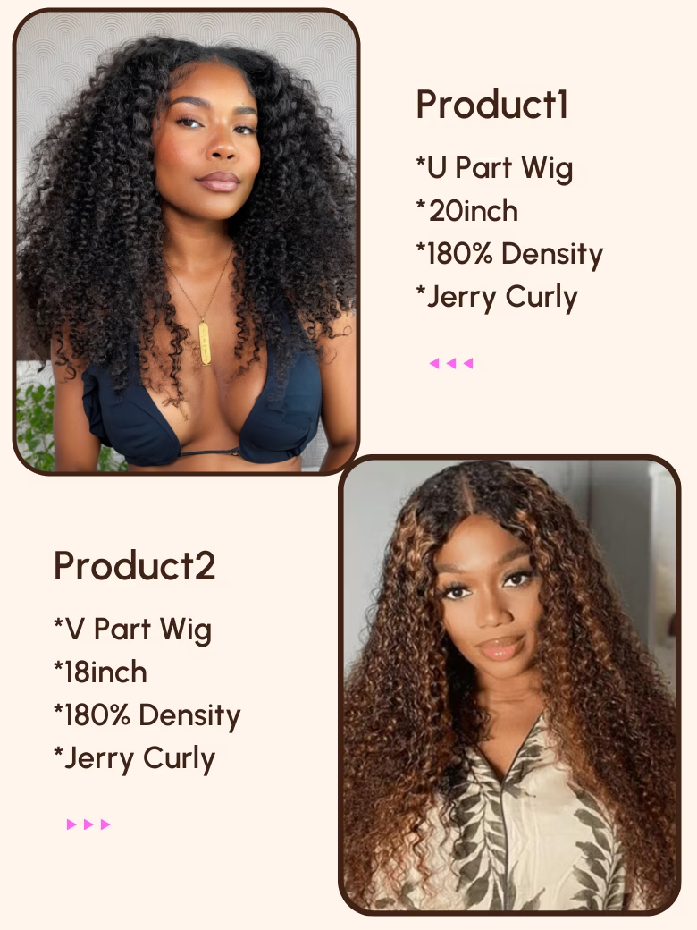 (+$0.01 get 2 wigs) Balayage Curly Wig 18inch or Natural Curly Wig 20inch Beginner Friendly