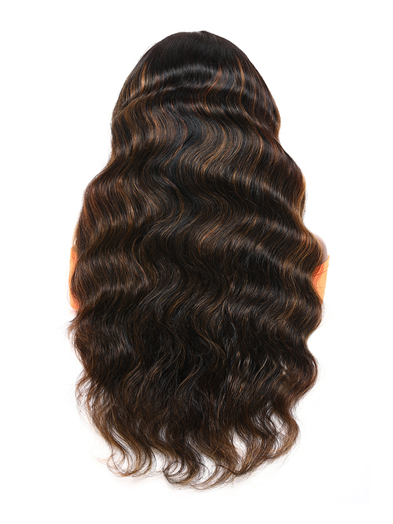 Balayage Highlight 13x5 T Part Lace Wig Body Wave Wig Shadow Root Blonde Highlight Bouncy Hair