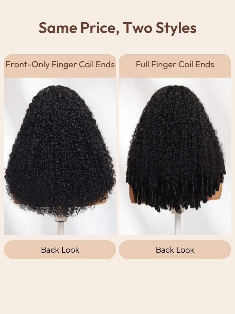 Bye-Bye Slip 7x5 Lace & 13x4 Pre-Everything Curly Texture Premium Hair Drawstring Wig With Finger Coil Ends