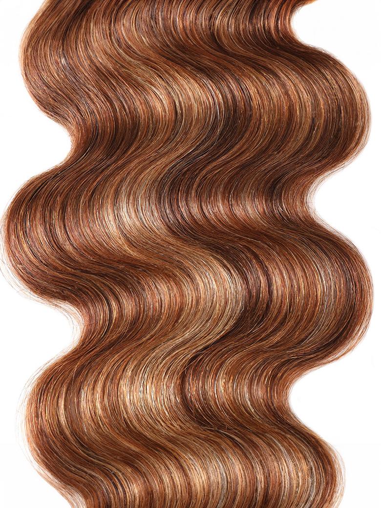 Honey Blonde Piano Highlighted Body Wave 4Pcs Bundles With Closure
