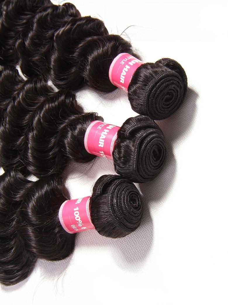 Hair 3 Bundles Human Virgin Hair Deep Wave Hair Fast Shipping