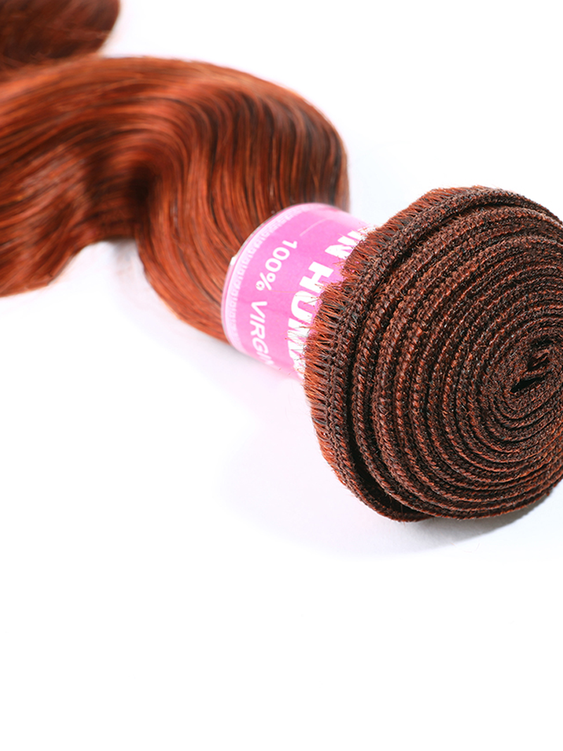 Hair #350 Color Virgin Hair Weave Ginger Hair 1 Piece Hair Bundle Body Wave Straight