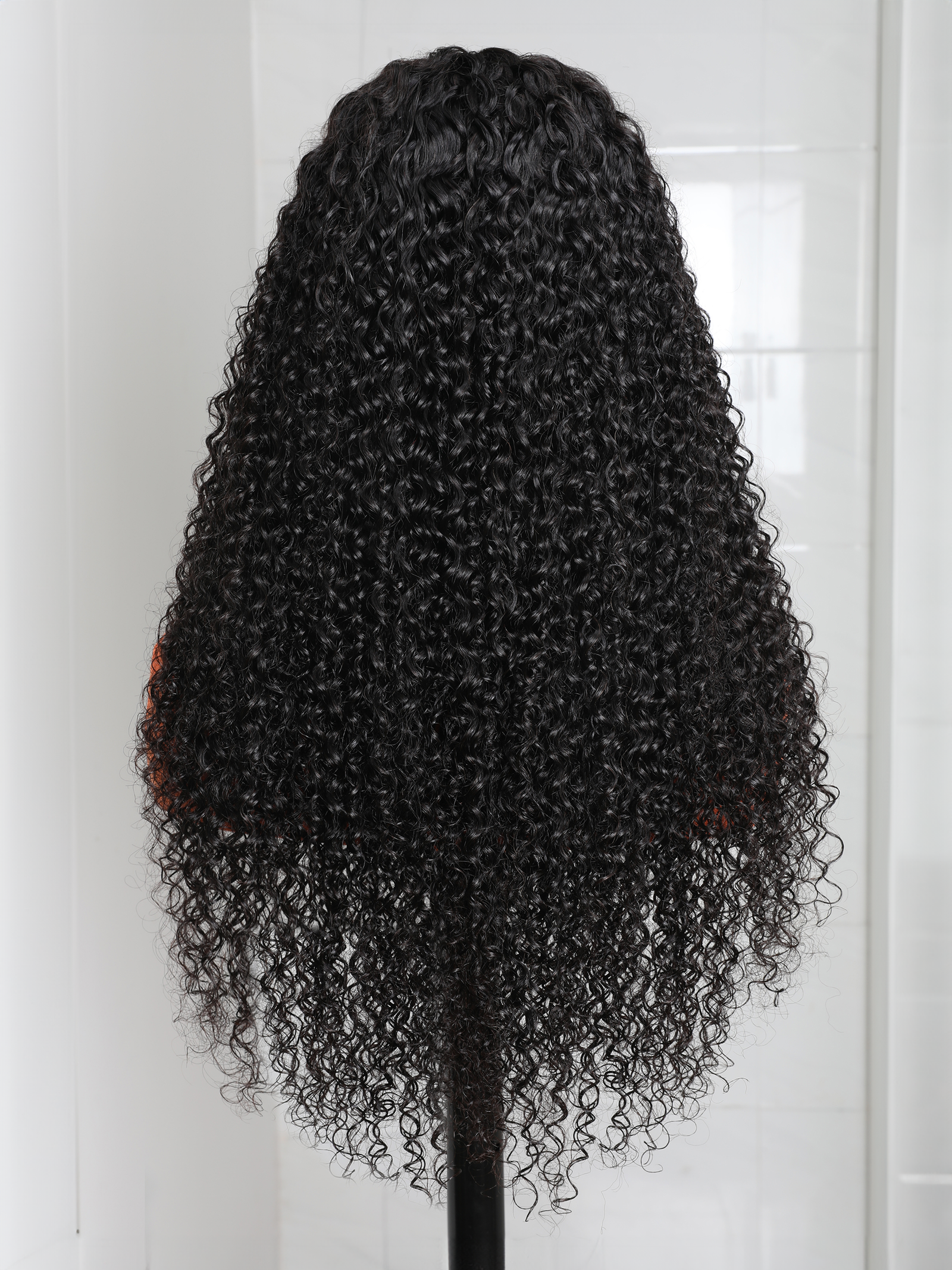 200% Density Natural Curly Clear HD Glueless Lace Wig Human Hair 13x4 Frontal Wig