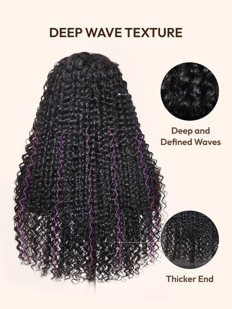 13x4 Lace Frontal Black Deep Wave Pre-Everything Wig