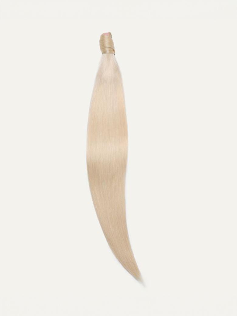 Ash Blonde Straight Clip In Ponytail Extension Human Hair