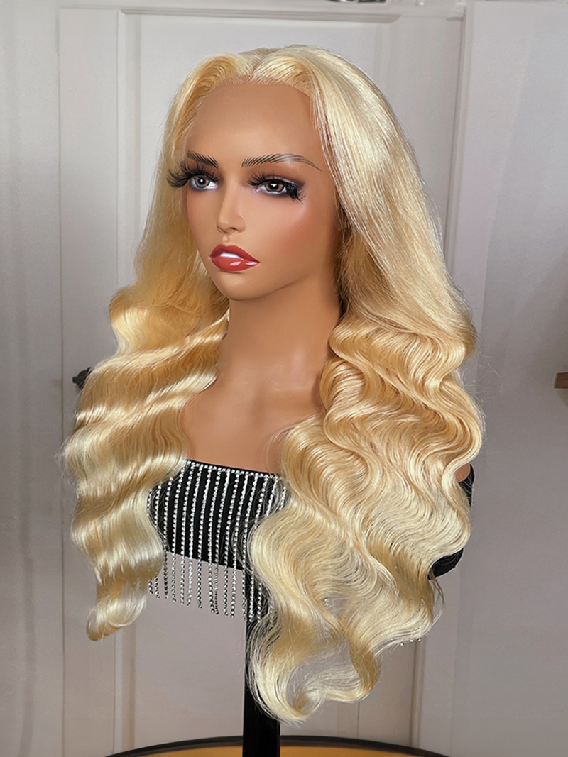 HD Lace 5x5 Closure Melted Hairline Blonde Body Wave Wig