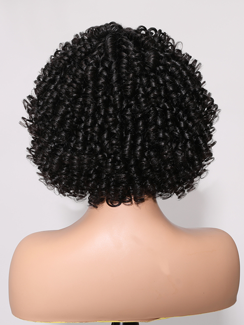 Tight Ringlests Curly Fringe Glueless Short Wig 150% Density