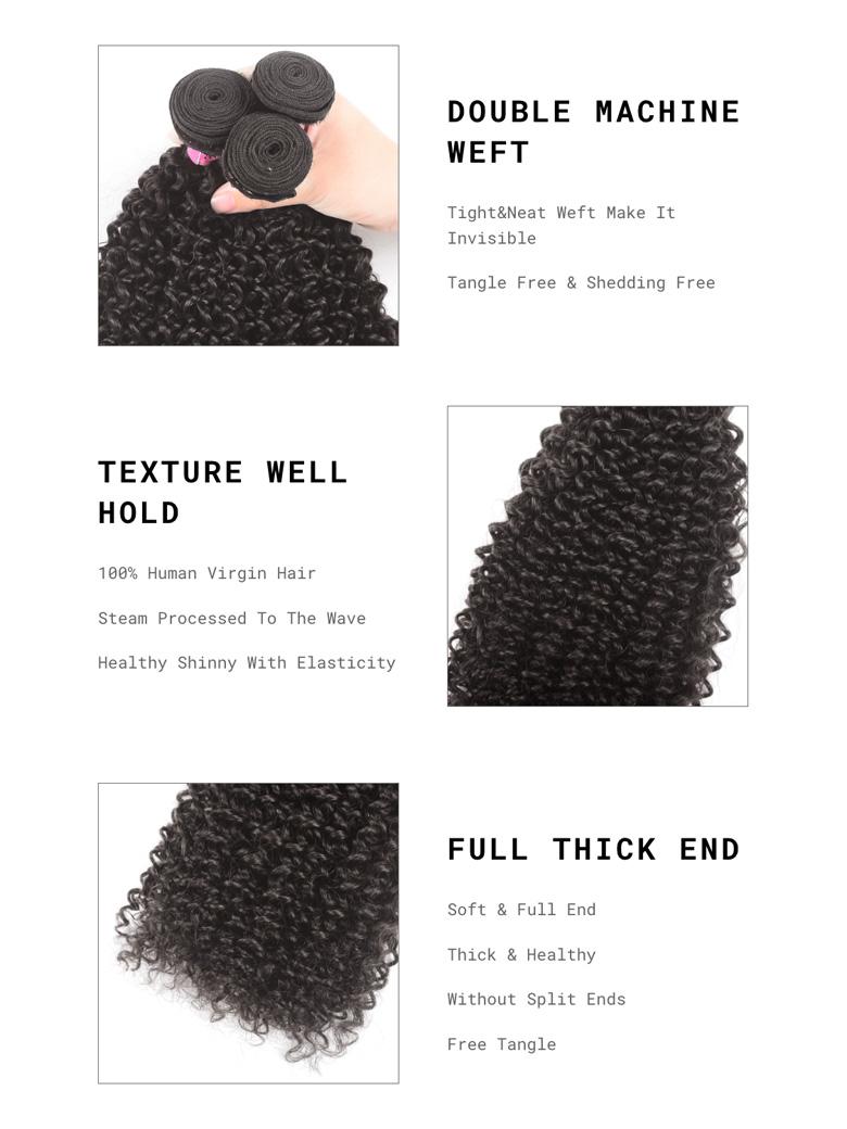Hair 4 Bundles Kinky Curly Unprocessed Virgin Hair