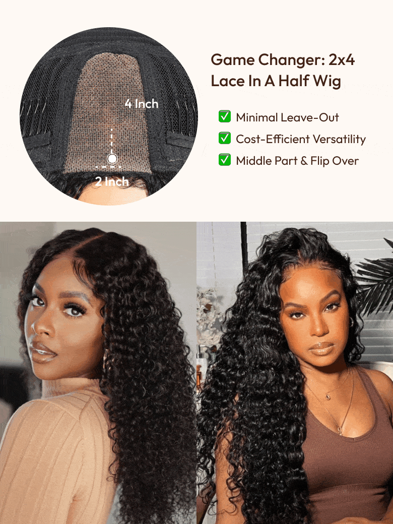 Blend & Secure Half Wig Kinky Curly Glueless Wig for Beginners