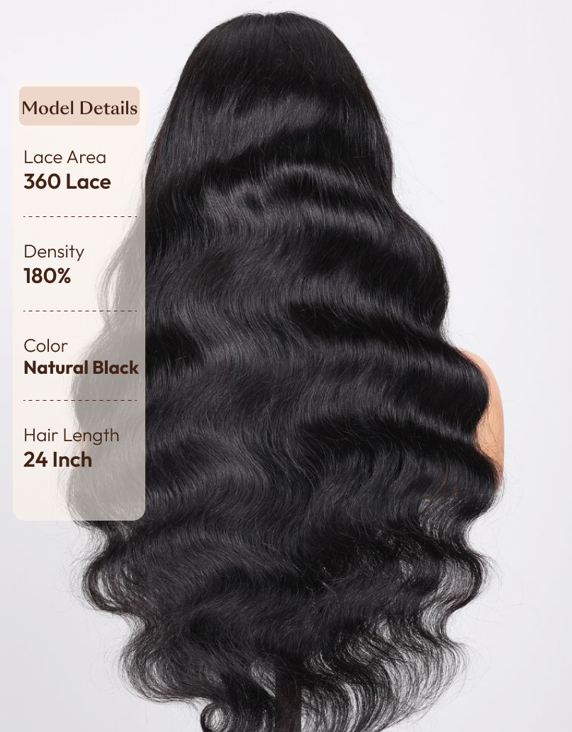 Hair Full Lace Body Wave Transparent Lace Human Hair Wig Preplucked with Baby Hair
