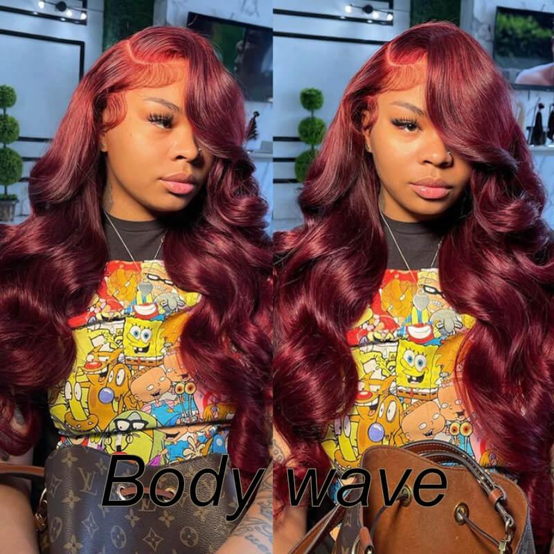 99j Hair Color Curly Lace Part Wigs Real Hair Wig for Sale