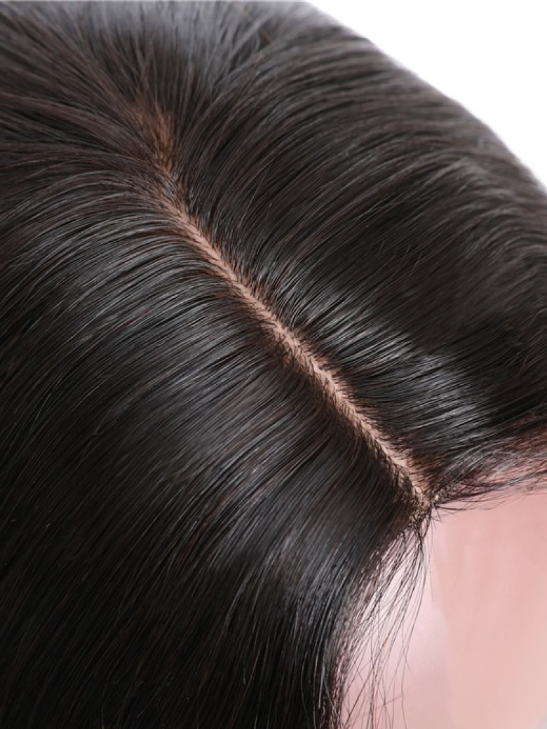Fake Scalp Lace Wig Body Wave Human Virgin Human Hair Wig Middle Part Wig for African American Women Natural Balck Virgin Hair Wig
