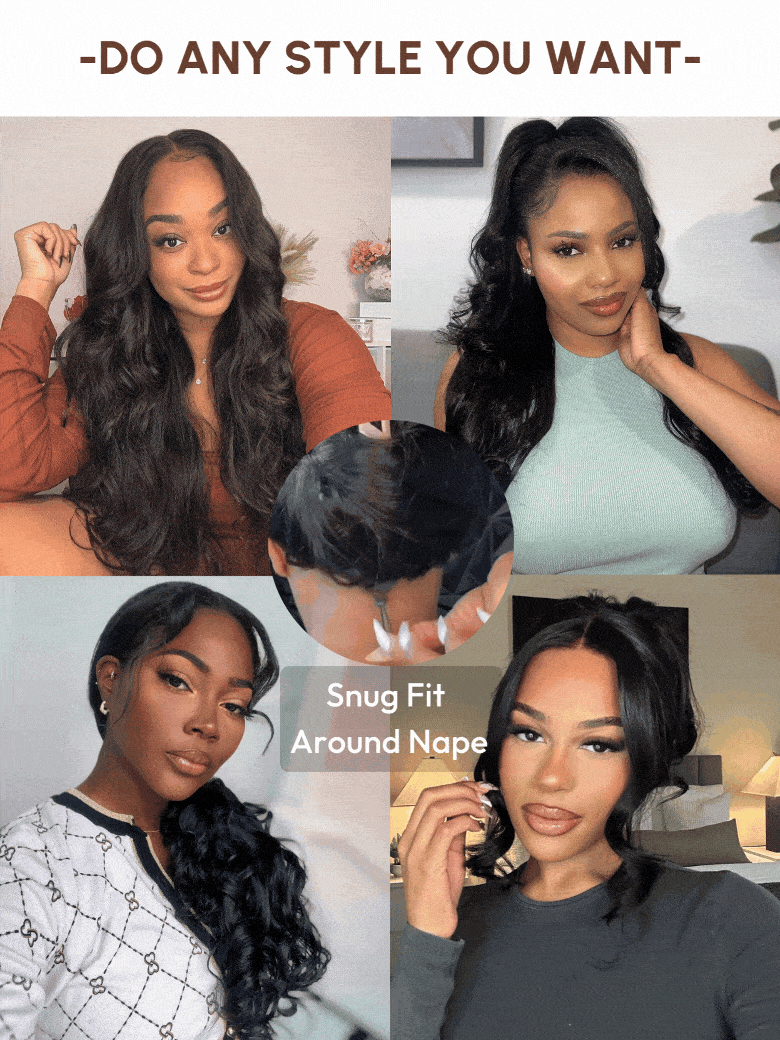 13x4 Pre-Everything? Transparent Lace Front 3D Bouncy Body Wave Wig Real Ear To Ear With Invisi Drawstring Wig Lace Fit Better