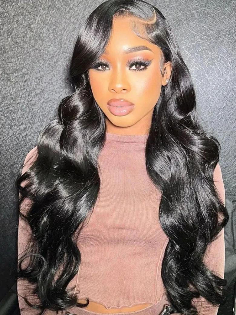 Glueless Crystal Lace 13x6 Glueless HD Lace Front Body Wave Wigs Pre Plucked with Baby Hair 180% Density