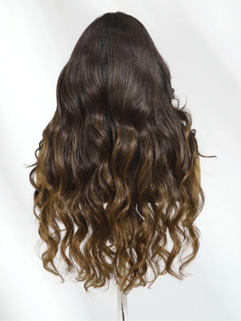 13x4 Pre-Everything? Lace Frontal Auburn Brown Loose Wave Wig with Invisi Drawstring & Face Framing Layers