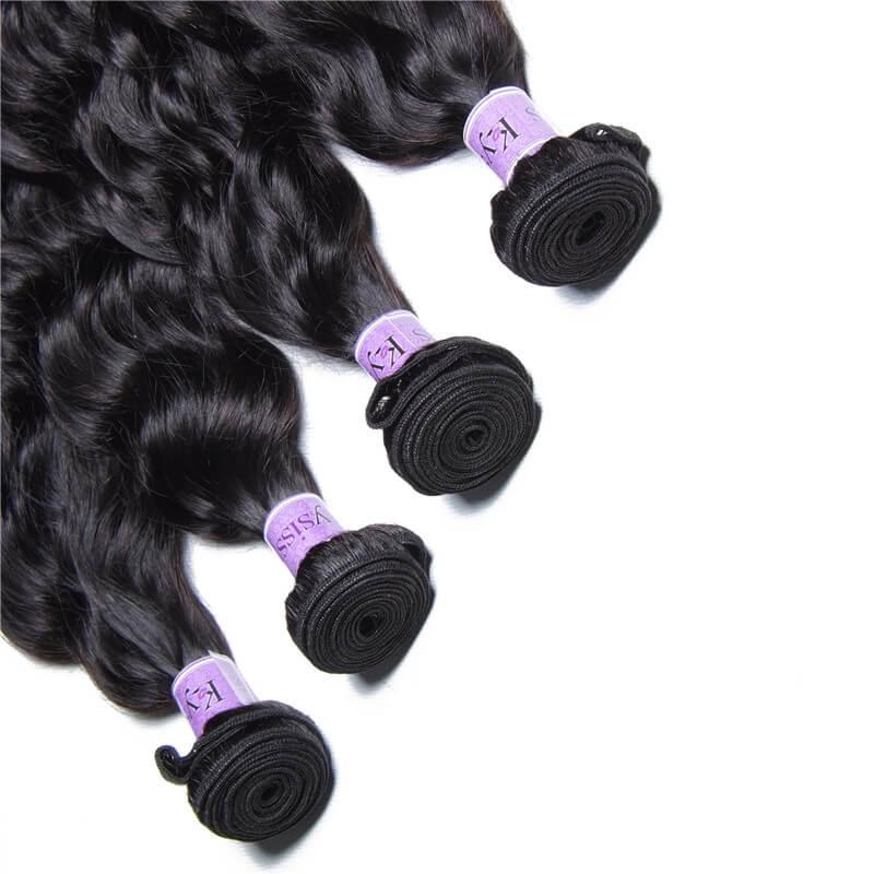 Indian Natural Wave Human Hair 4 Bundles For Sale With Closure Kysiss Series