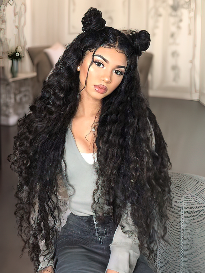 Hair 4 Bundles Human Natural Wave Hair With 13x4 Lace Frontal