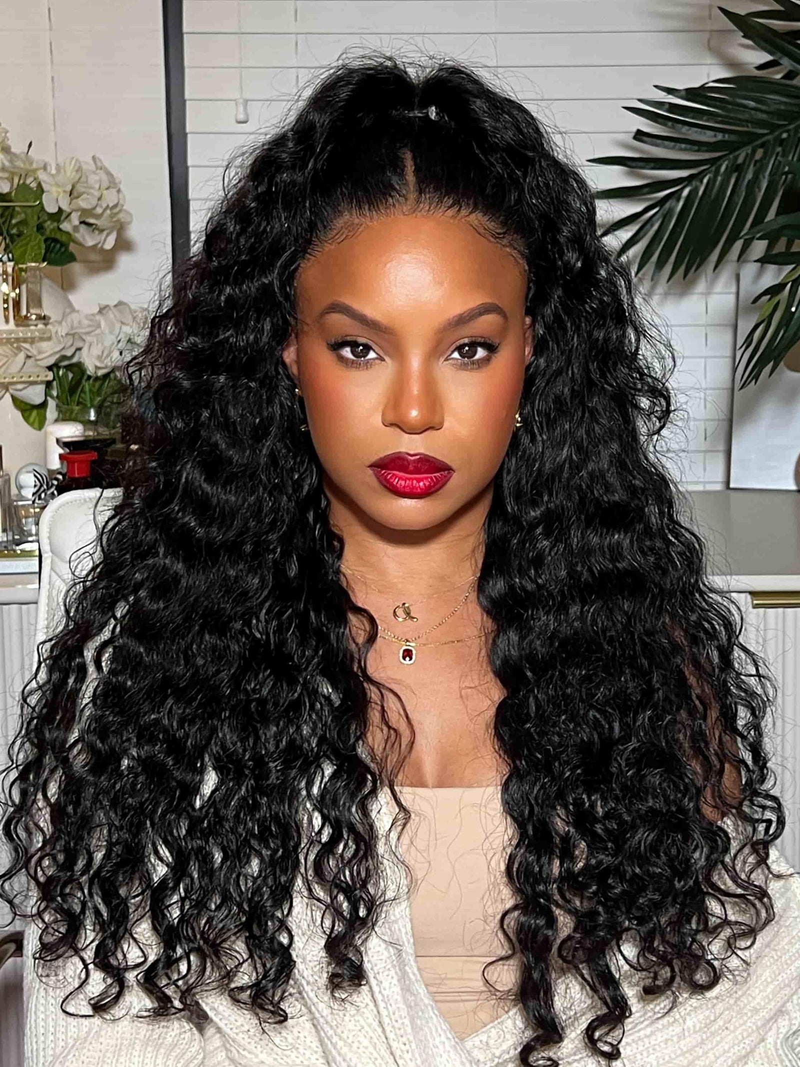 Putngo 7x5 Glueless Lace Wig Water Wave Invisible Knots Wig