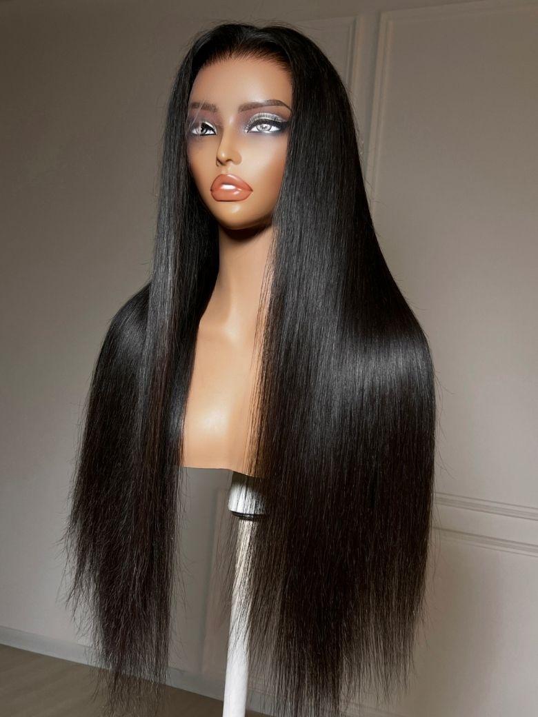HD Real Scalp? Wig & Feathered Layers Drawstring Wig 13x4 Invisible Lace Frontal Loose Wave with Face Framing Curtain Bangs