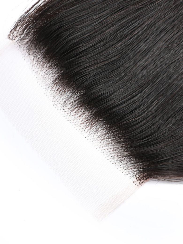 Hair 5X5 HD Lace Closure With 4 Bundles Straight Hair 100% Transparent Lace Closure Invisible Knots Icenu Series