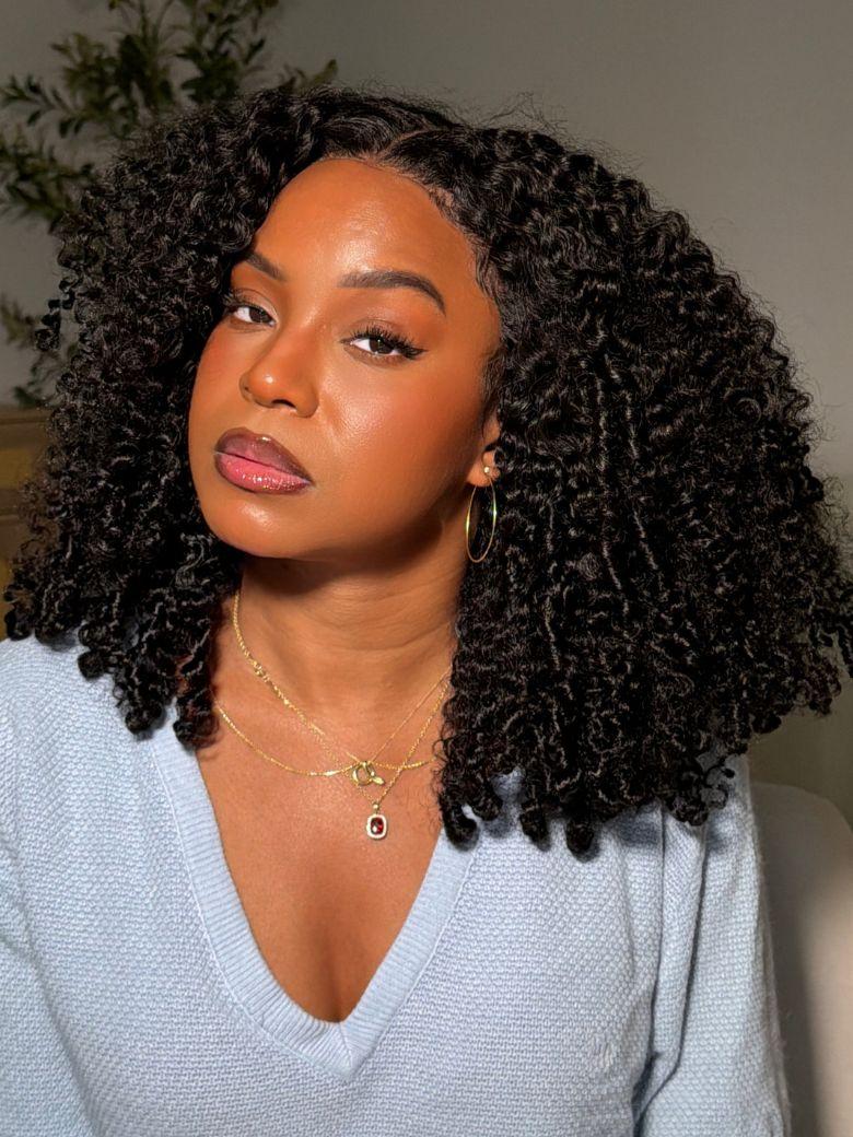 7x5 Bye-Bye Slip & 13x4 Pre-Everything Curly Texture Premium Hair Drawstring Wig With Finger Coil Ends