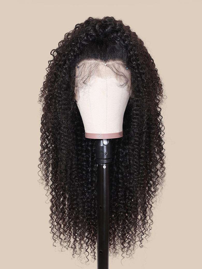 Transparent Lace 13x4 Curly Black Natural Wig Durable And Versatile