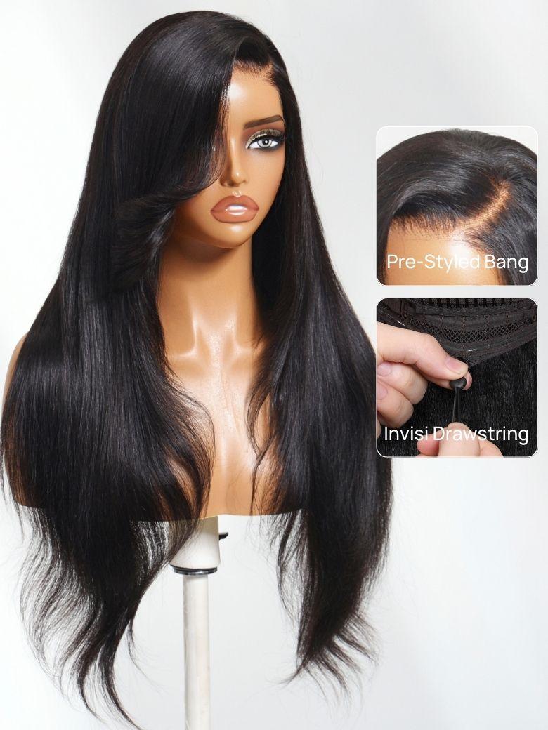 13x4 Pre-Everything? Wig With Loose Wave Face-Framing Layers And Side-Swept Bangs With Drawstring