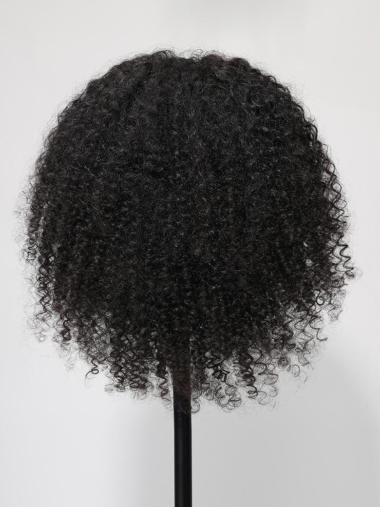 13x4 Lace Front Fluffy Kinky Curly Afro Black 16 Inch Shoulder Length Wig