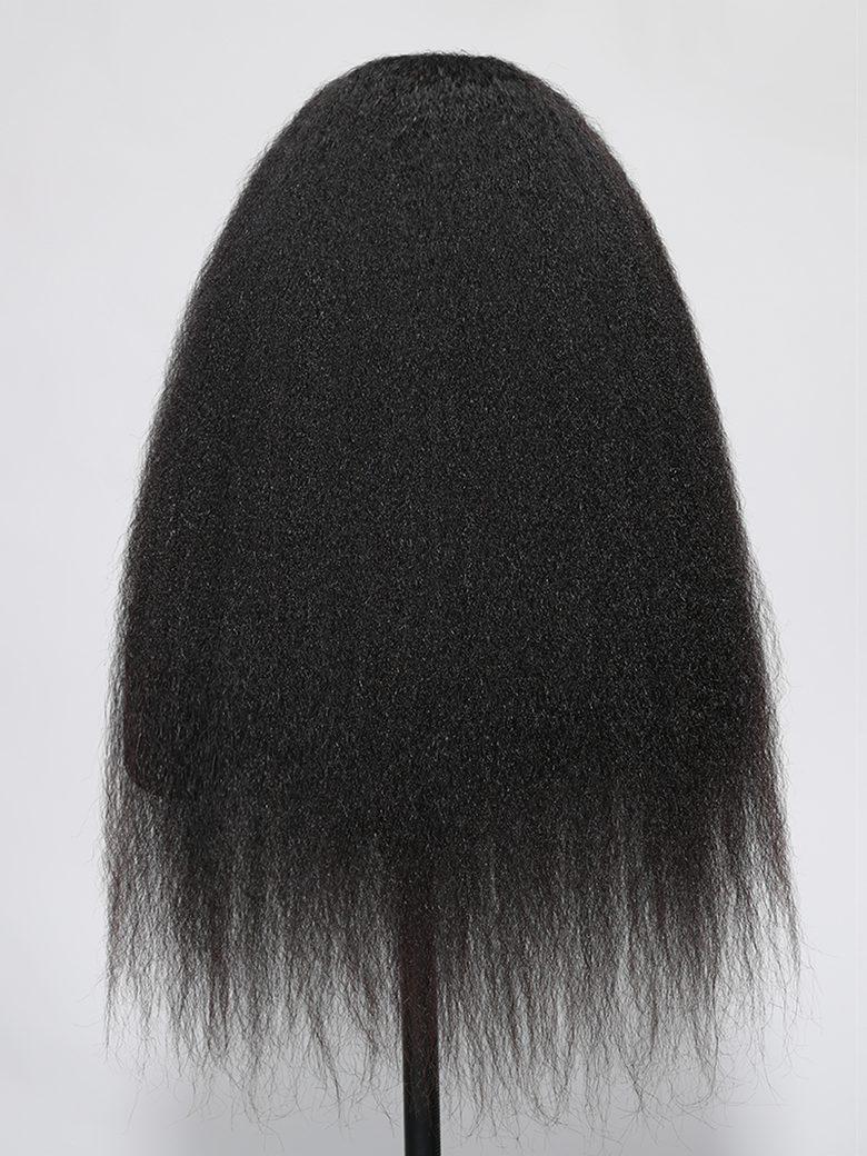 Put On And Go Pre Cut Lace 6x4.5/7x5/13x4 Closure Kinky Straight Black Quick & Easy Glueless Air Wig
