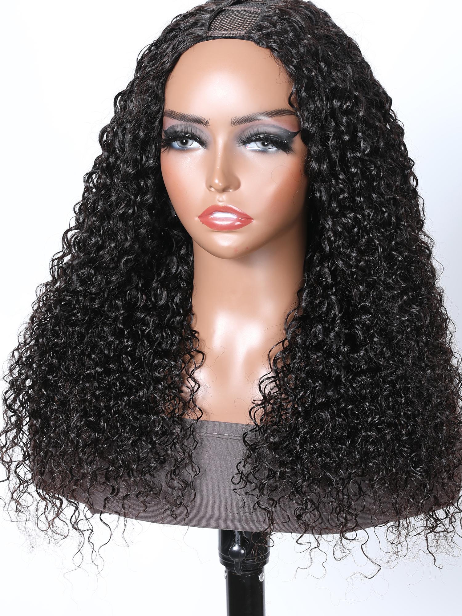 Glueless Ready To Wear Breathable U Part Curly Wig