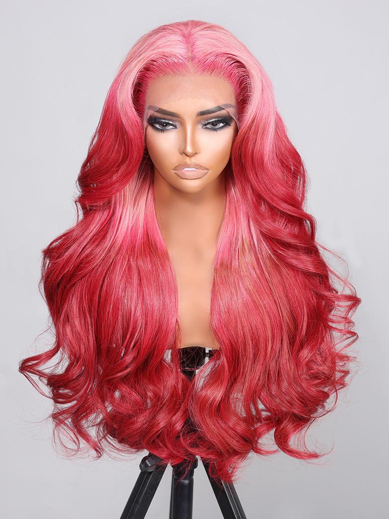 24 Inch 13x4 Lace Front Strawberry Blonde Body Wave Wig With Baby Hair