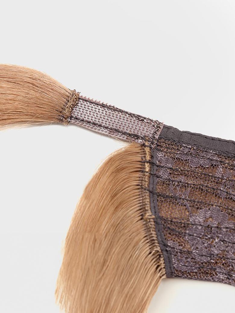 Clip In Extension Ponytail Ash Brown Straight Human Hair