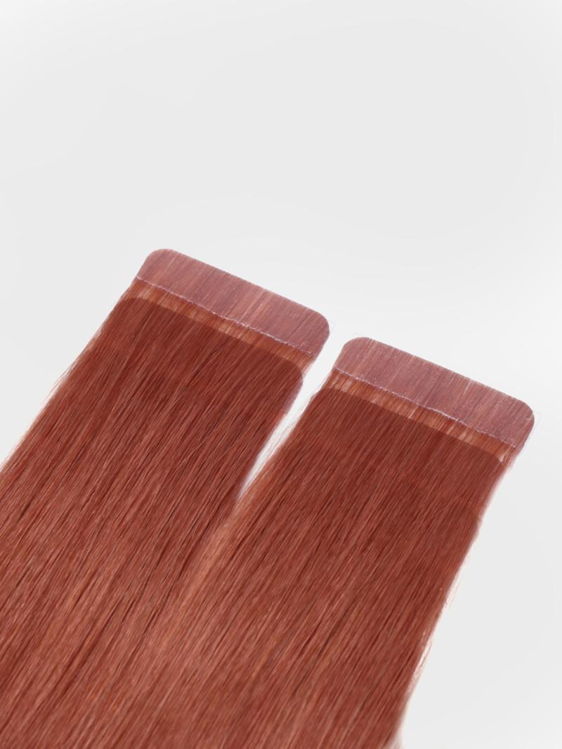 Vibrant Red Human Hair Tape In Extension