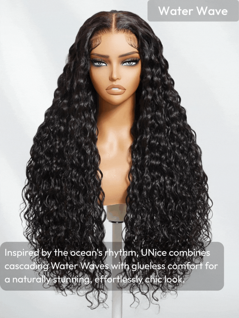 7x5 Bye-Bye Knots? & 13x4 Pre-Everything? Pull And Go Wig Glueless Wet & Wavy Water Wave With Invisi Drawstring With Free Baby Hair