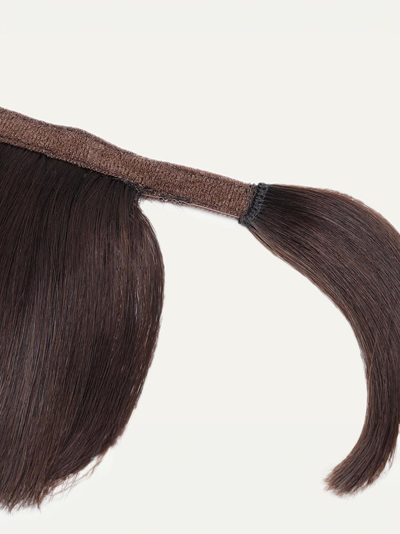 Clip In Ponytail Mocha Brown Straight Human Hair Extension