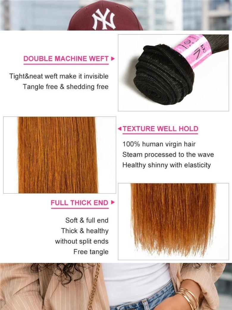 Soft #TB30 Body Wave & Straight Human Hair Weaves 100% Human Hair 1 Bundle Ombre Color