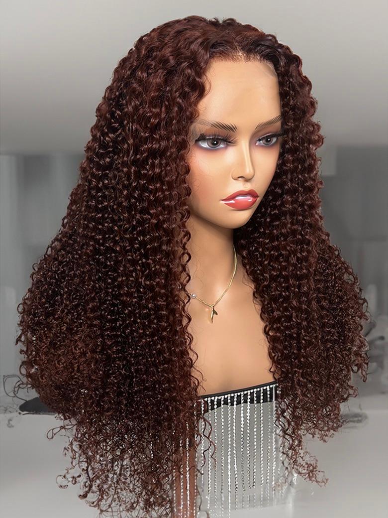 Reddish Brown 3C Curly Hair 13x4 Lace Front Autumn Breeze Wig