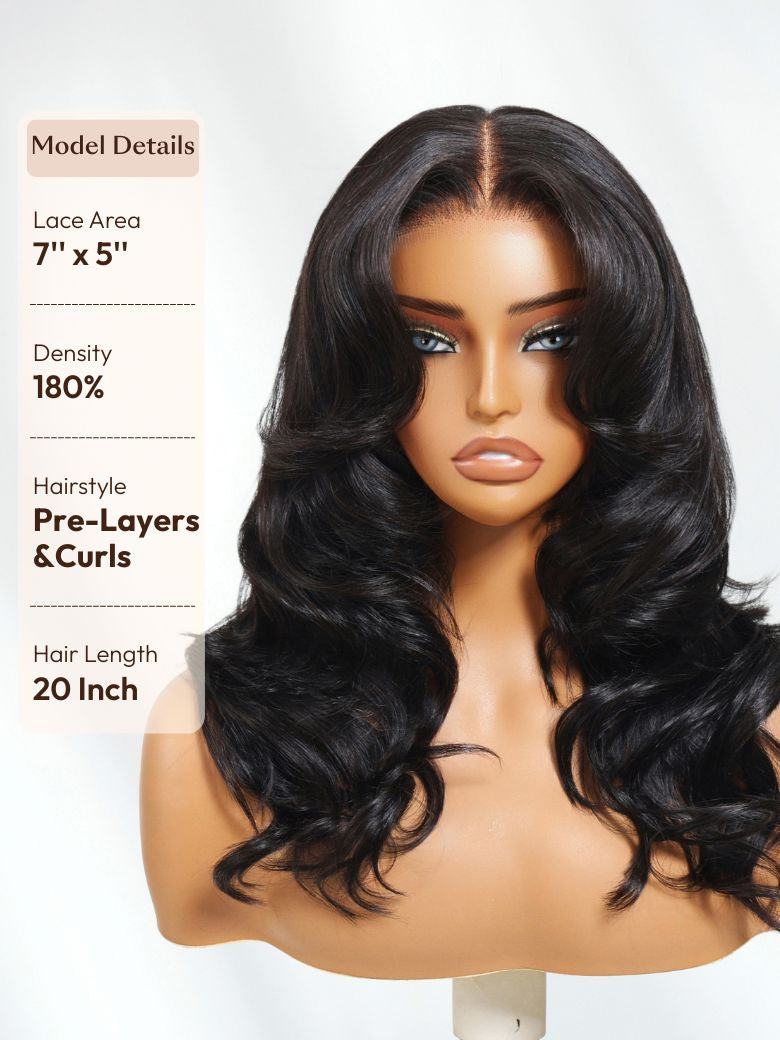 Bye-Bye Knots? 7x5 Lace Body Curls Wig with Feathered Layers & Invisi Drawstring 180% Density