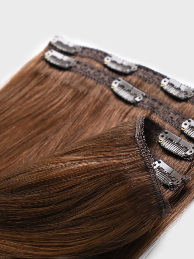 Chocolate Brown Human Hair Clip In Extension