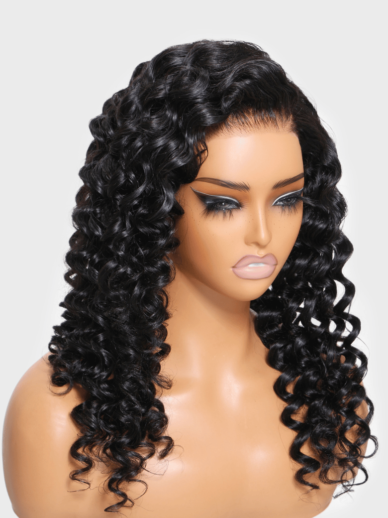13x4 Lace Frontal Black Wand Curls Pre-Everything Wig