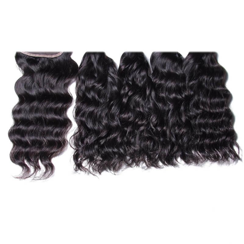 Indian Natural Wave Human Hair 4 Bundles For Sale With Closure Kysiss Series