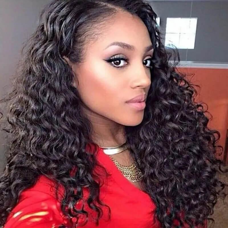 Peruvian 4 Bundles Deep Wave Virgin Hair With Lace Closure Kysiss Series