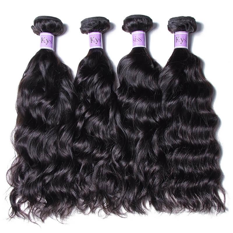 Indian Unprocessed Natural Wave Product Virgin+ 4 Bundles Kysiss Series