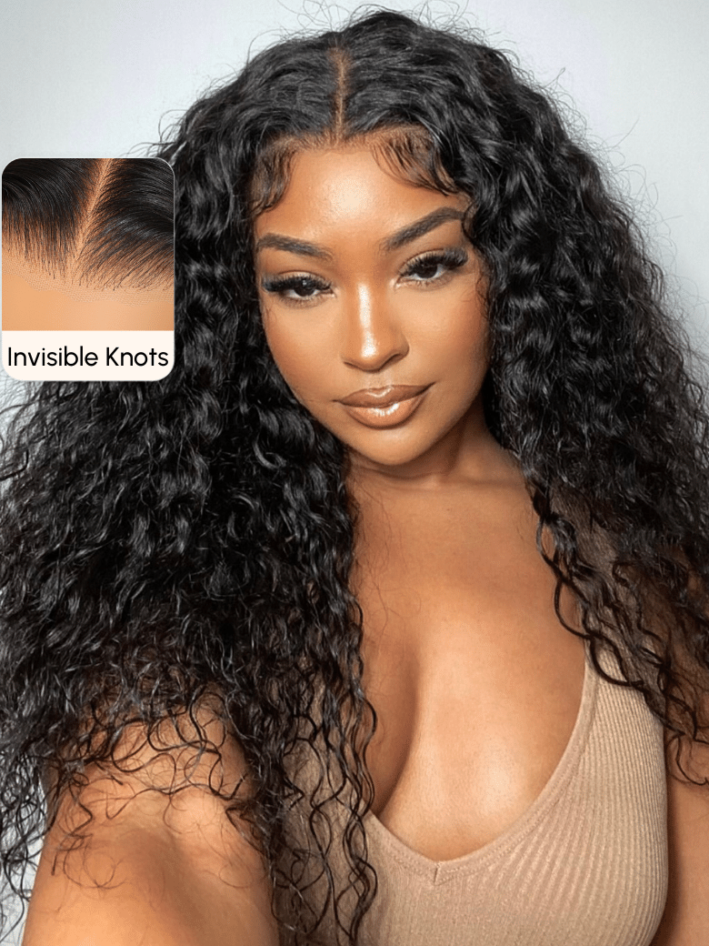 Putngo 7x5 Glueless Lace Wig Water Wave Invisible Knots Wig