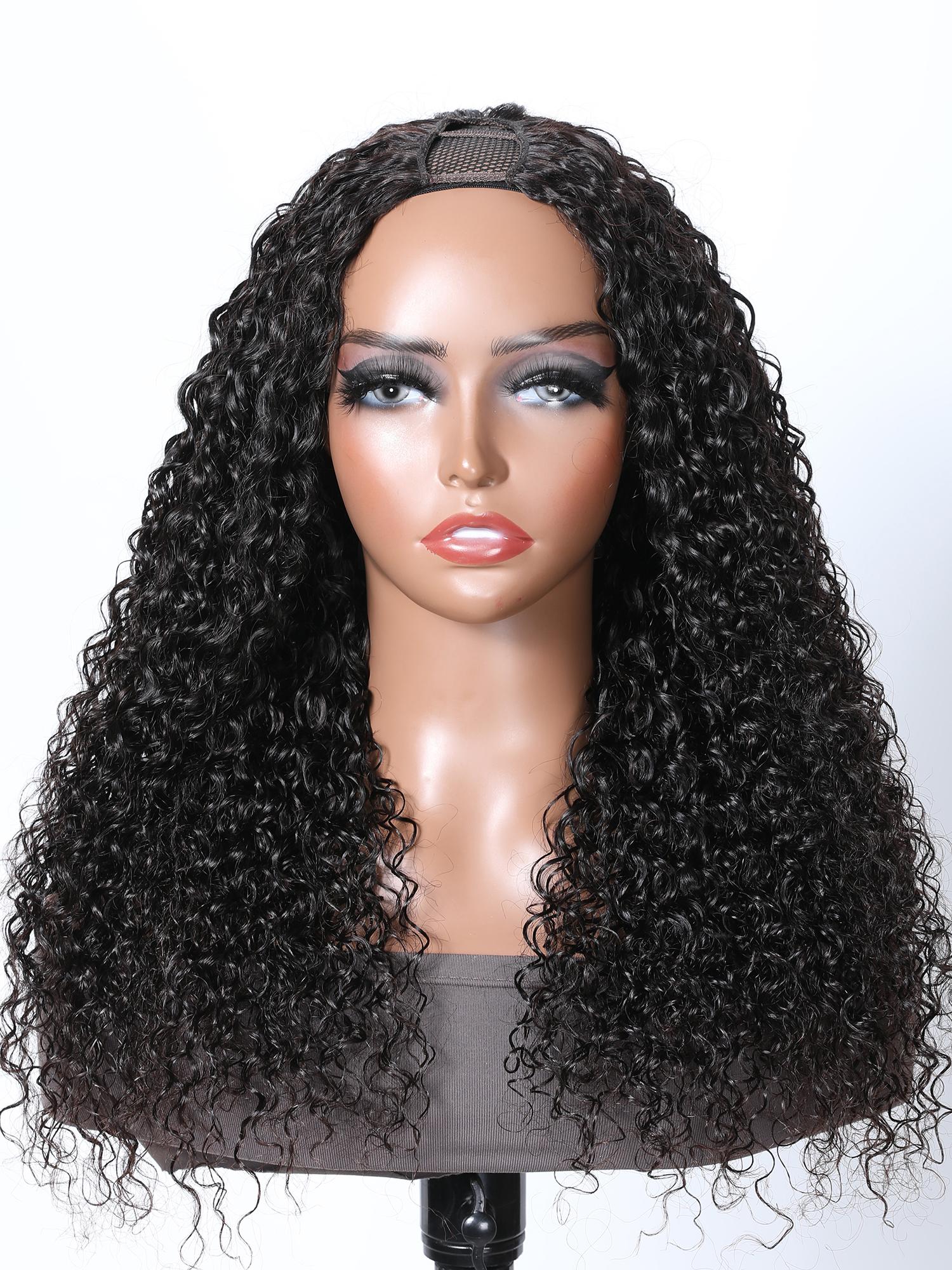 Glueless Ready To Wear Breathable U Part Curly Wig