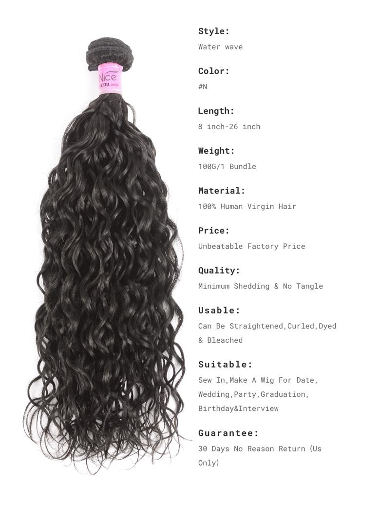 Hair Bundle 1 Piece Water Wave Weave Hair