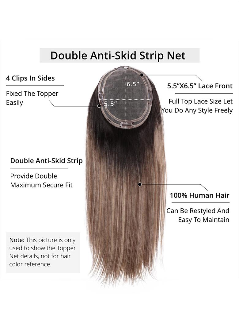 Hair Topper Platinum Blonde Lightweight And Breathable Lace Front Clip In