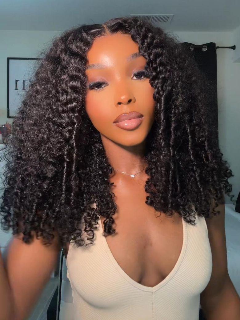 Bye-Bye Knots 7x5 Lace Curly Texture Wig With Finger Coil Ends